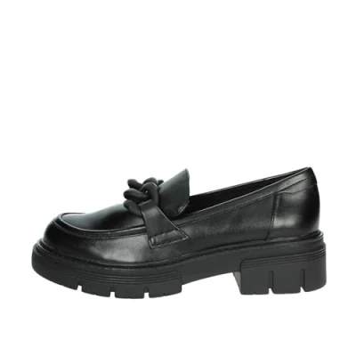 Image de MARCO TOZZI Mocassins pour femme avec plateau en cuir synthétique chaîne, Noir, 41 EU