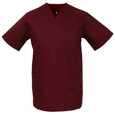 Afbeelding van Misemiya Werkkleding unisex COL PIC korte mouwen medische Ref.817, Granaat