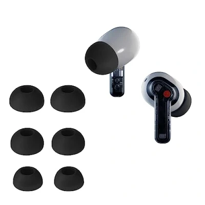 Afbeelding van kwmobile 6x cover voor in ear oortjes geschikt Nothing (2) Vervangende oordopjes van siliconen zwart 3 maten