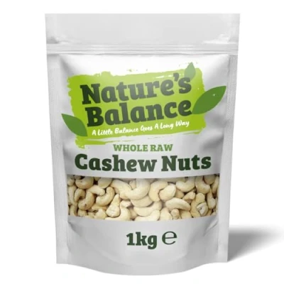 Afbeelding van Natures Balance Noix de cajou crues entières non salées, 1 kg