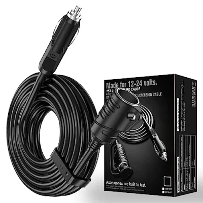 Afbeelding van 5 m verlengkabel voor sigarettenaansteker, 12 V/24 V, adapter 16 AWG met 15 A zekering, auto,motorfiets, mountainbike