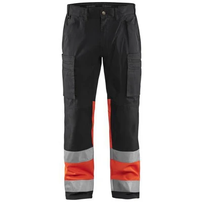 Image de Pantalon haute visibilité à stretch noir rouge fluo Blåkläder