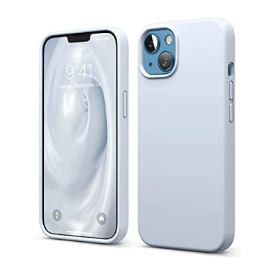 Afbeelding van elago Beschermhoes van vloeibare silicone, compatibel met iPhone 13, 6,1 inch, hoes premium rondom bescherming, schokbestendige 3 structuren, zachte microvezel, voorkomt krassen