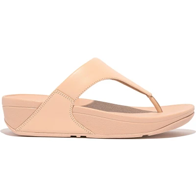 Afbeelding van FitFlop Lulu Leather Toepost Vrouwen Beigey Beige