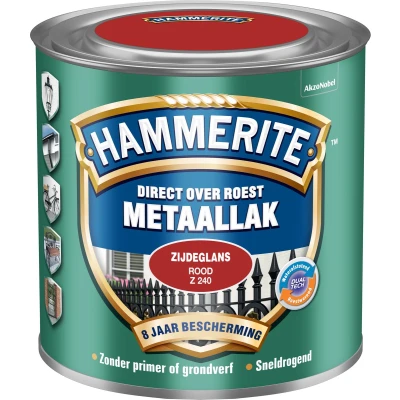 Afbeelding van Hammerite Metaallak Zijdeglans Rood 0,25 liter
