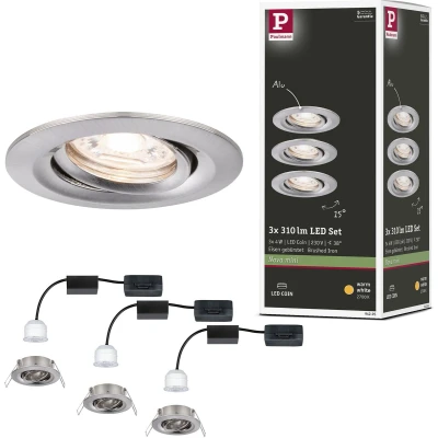 Afbeelding van Paulmann Nova LED inbouwspot mini Staal geborsteld zwenkbaar 2.700K Geminimaliseerd formaat