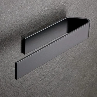 Afbeelding van Designfabrik Hamburg Handdoekhouder zonder boren, handdoekringen om op te plakken, zelfklevende wandhouders, voor badkamer en keuken, modern design, zilvergrijs, geborsteld, 40 cm, 2 stuks