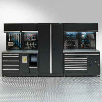 Afbeelding van Werkplaatsinrichting PREMIUM met RVS werkblad 362 cm breed
