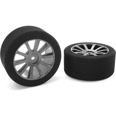 Afbeelding van Team Corally Attack schuimrubber banden 1/10 GP Toerwagens 40 shore 30mm Achter Carbon velgen 2 st