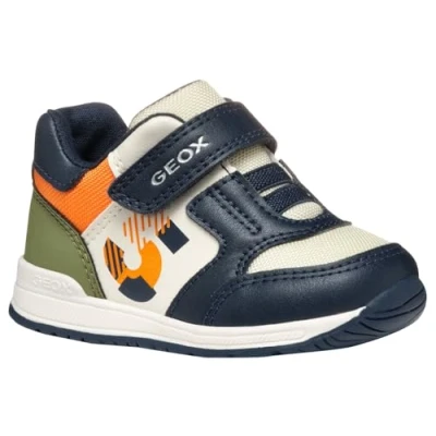 Afbeelding van Geox Rishon Sneakers laag voor kinderen, Maat: 20, Navy light orange Kunststof/ textiel