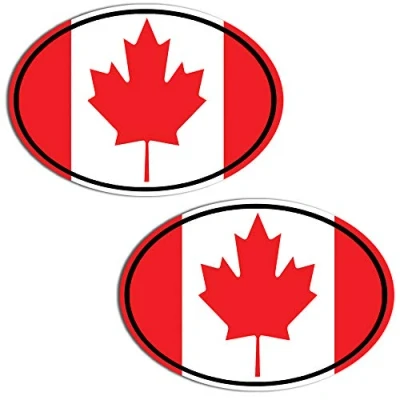 Afbeelding van Biomar Labs 2 x pvc stickers voor auto, motorfiets, nationale vlag Canada, Canadese ovale B 203