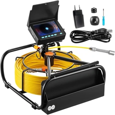 Image de VEVOR Caméra d&#039;Inspection Canalisation d&#039;Égout 30 m Écran 4,3&quot; 6 LED Réglables