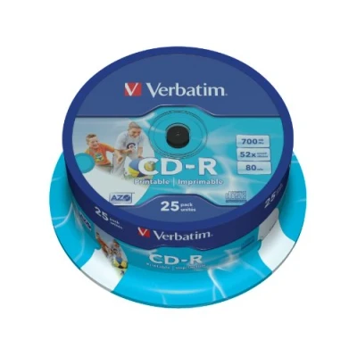Afbeelding van Verbatim 43439 CD R AZO Wide Inkjet Printable Schijven