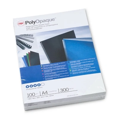 Image de GBC PolyOpaque A4 (210 x 297 mm) 300 micromètres blanc 100 unités couverture à reliure pour IBICO CombBind ibiMaster 250e