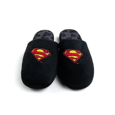 Afbeelding van DC Comics Superman Pantoffels voor dames en heren, uniseks, zwart, zwart.