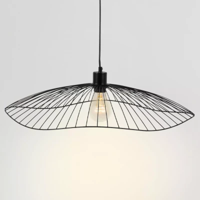 Image de Suspension filaire en métal noir diamètre 60 cm