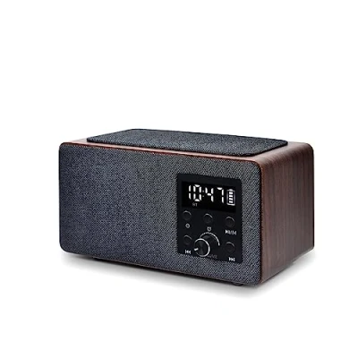 Afbeelding van Manta RDI910WC FM radiowekker Bluetooth 5.0 met draadloos Qi opladen USB, SD (MP3/WAV weergave) AUX ingang