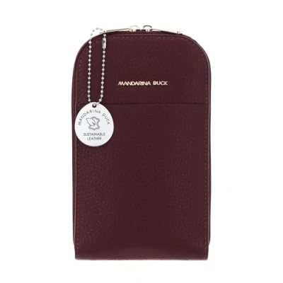 Afbeelding van MANDARINA DUCK Leren Schoudertas mobiele telefoon Mellow Leather Phone Crossbody Bag Windsor Wine Wijnrood