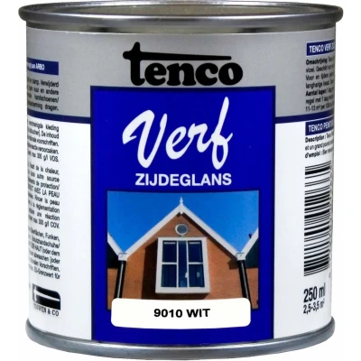 Afbeelding van TencoVerf Dekkend Zijdeglans Wit RAL 9010 0,25L
