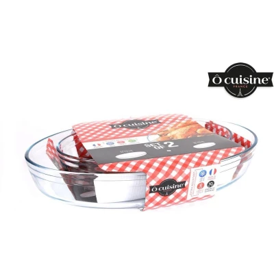 Afbeelding van Set met ovenschalen Ô Cuisine 334SA06 Transparant Glas (2 pcs)