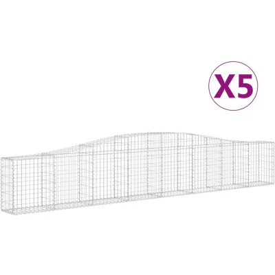 Afbeelding van VidaXL Schanskorven 5 st gewelfd 400x30x60/80 cm ijzer