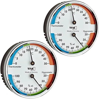 Afbeelding van TFA Dostmann Analoge thermometer hygrometer 45.2040.42 voor het regelen van temperatuur en vochtigheid, gezond binnenklimaat, met comfortzones