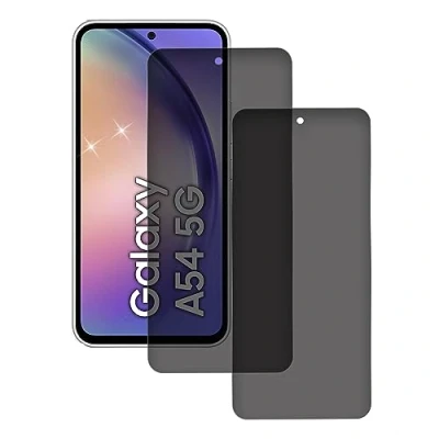 Afbeelding van Samsung Galaxy A54 displaybeschermfolie, anti spion, krasbestendig, 9H hardheid, 2 stuks
