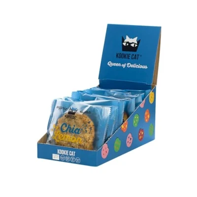 Image de Kookie Cat Chia &amp; Lemon Biscuits végétaliens emballés individuellement, sans gluten, soja, bio, noix de cajou et avoine 12 X 50g Multipack