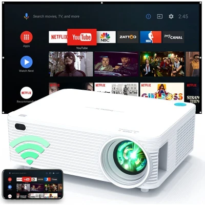 Afbeelding van Chesto Beamer Android 9.0 FULL HD (4K Ondersteuning) 10.000 Lumen Inclusief draagtas