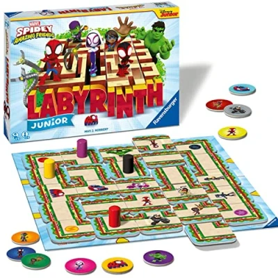 Afbeelding van Ravensburger Spiderman and His Amazing Friends Junior Labyrinth het mobiele doolhof Family gezelschapsspel voor kinderen vanaf 4 jaar [exclusief Amazon]