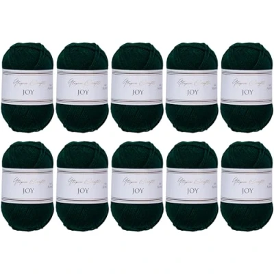 Afbeelding van Utopia Crafts JOY Uni Brei en haakgaren, zacht, onderhoudsvriendelijk, 100% polyacryl, 10 bollen van 50 g, 150 m (Gordons Green)