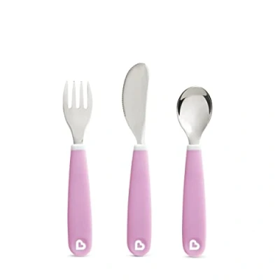 Afbeelding van Munchkin Splash Kleuter Besteksetje Vork, Mes en Lepel Set van 3 Kinderbestekset Kleur Paars