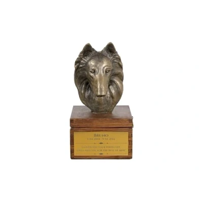 Afbeelding van Border Terrier urn hond met beeldje persoonlijke voor hondenas.
