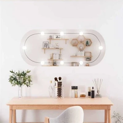 Afbeelding van vidaXL Wandspiegel met LED&#039;s ovaal 40x90 cm glas