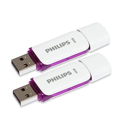 Image de Philips Snow Édition High Speed clé USB 2.0 2X 64 Go pour PC, Ordinateur Portable, Stockage de données informatiques, Vitesse Lecture jusqu&#039;à 25 Mo/s