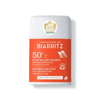 Afbeelding van Laboratoires de Biarritz Onzichtbare zonnestick SPF50+ gezicht, lippen en gevoelige zones geur 100% van natuurlijke oorsprong praktisch nomadisch formaat 10 g gemaakt in Frankrijk