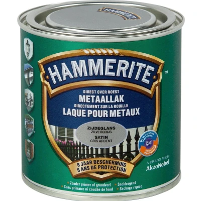 Afbeelding van Hammerite lak zijdeglans 0,25l zilvergrijs
