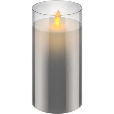 Afbeelding van Goobay LED kaars van echte was in een glas, 7,5 x 15 cm mooie en veilige verlichtingsoplossing voo