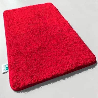 Afbeelding van casa pura Grote badmat, hoogpolig, zacht, pluizig, antislip, machinewasbaar, rood, 80 x 150 cm