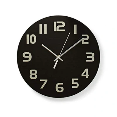 Afbeelding van Nedis Clwa006Gl30Bk Ronde Wandklok Diameter 30 Cm Eenvoudig Te Lezen Cijfers Zwart