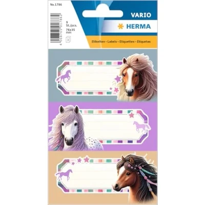 Image de HERMA Étiquettes autocollantes Pour livres chevaux Avec motif cheval l&#039;école, le livre, cahier scolaire, la bouteille d&#039;eau