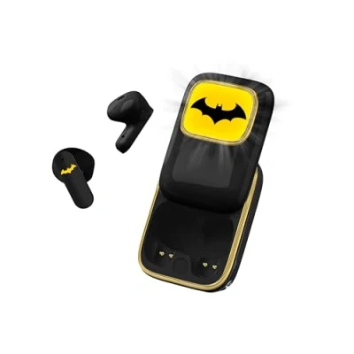 Afbeelding van Batman TWS earpods slide open oplaadcase met LED verlichting touch control extra eartips