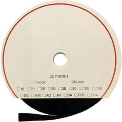Afbeelding van FASTECH® T0203099990325 Klittenband Om vast te plakken Hotmelt Lusdeel (l x b) 25000 mm 30 Zwart 25 m