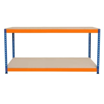 Afbeelding van Garage Werkbank 180x60x90cm 2 Schappen, Verstevigd Staal, 300kg/Schap, Boutloze Montage, Verstelbare Indeling, Rubberen Voetjes, 3 Verstevigde Dwarsbalken