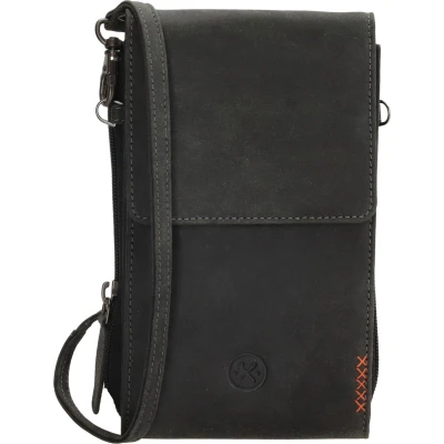 Afbeelding van Hide &amp; Stitches Idaho Telefoontasje Zwart 100% Leer