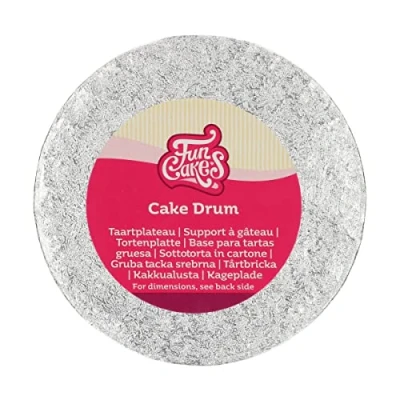 Afbeelding van FunCakes Cake Drum Rond Zilver Ø15 cm / 12 mm Taartonderlegger Taartkarton