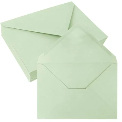 Afbeelding van JAGERGREEN 50 stuks groene A7 enveloppen voor huwelijksuitnodigingen, 13 x 19 cm, wenskaarten, foto&#039;s, babyshower, afstudeerfeest, bedankkaarten, aankondigingen,