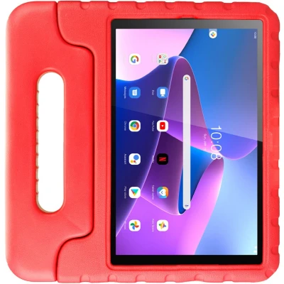 Afbeelding van HappyCase Kinder Tablethoes Geschikt voor Lenovo Tab M10 Gen 3 (10.1) Kindvriendelijke Hoes Beschemhoes Kinderhoes met Handvat en Standaard Rood