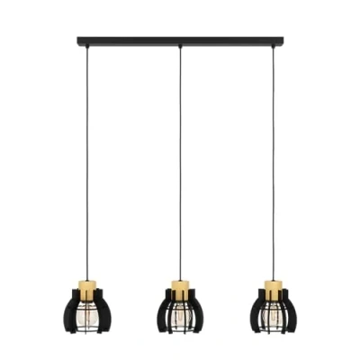 Afbeelding van EGLO Stillington 1 Hanglamp E27 88 cm Zwart/Bruin Hout/Staal
