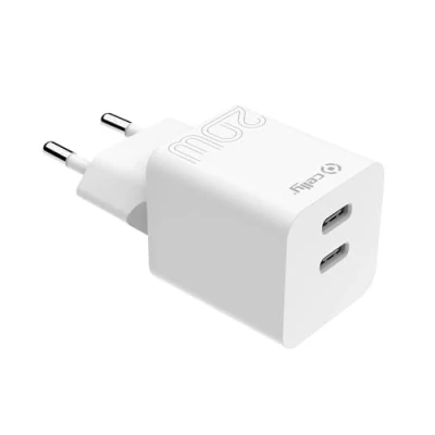 Afbeelding van Batterijoplader Celly TC2USBC20WWH Wit